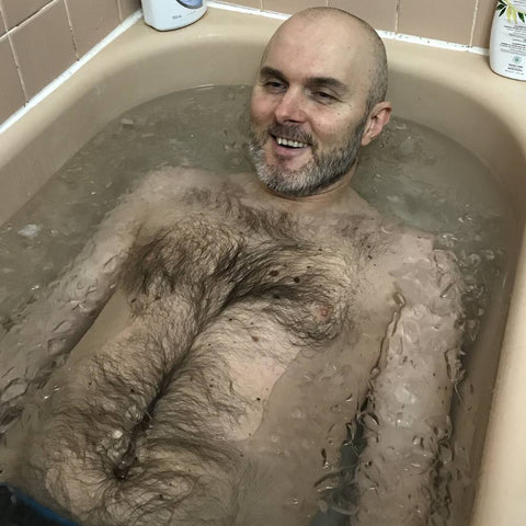 Man in ice bath