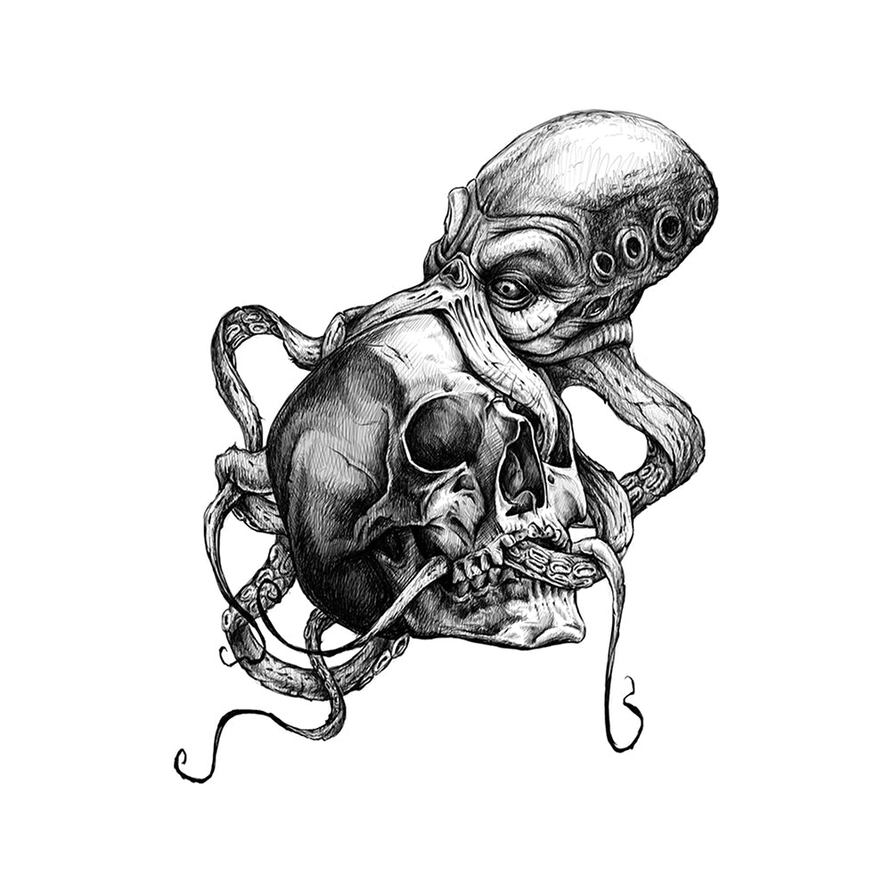 Skull  Octopus Sleeve Tattoo