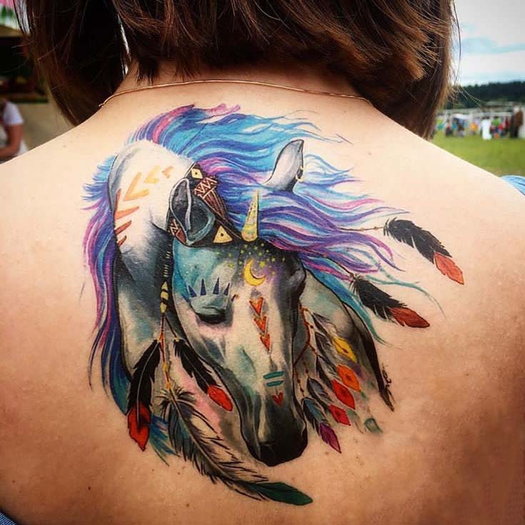 Waterproof temporary tattoo foil unicorns 205 x 100 cm Fashion Horse  B  Queen Market