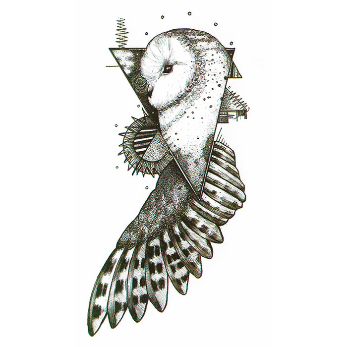 barn owl feather tattoo