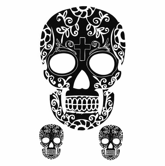 InkoTattoo : Temporary Tattoo | Skull | Calaveras Skull (3pcs) - INKOTATTOO