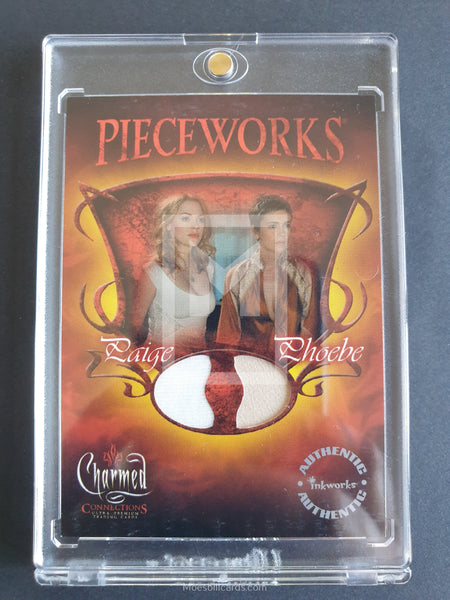 2004 Inkworks Charmed Connections PWC1 Paige & Phoebe Pieceworks Trading Card - Alyssa Milano & Rose McGowan - Front