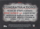 WWE Undisputed 2015 Adam Rose UAR-AR Autograph Relic Trading Card Back