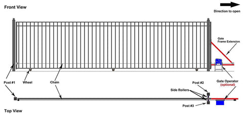 Aleko Steel Sliding Driveway Gate - MADRID Style - 20 x 6