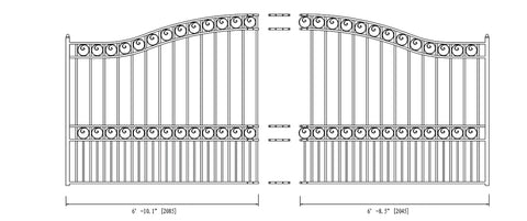 Aleko Steel Sliding Driveway Gate - PARIS Style - 14 x 6