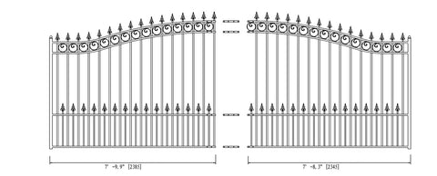 Aleko Steel Single Swing Driveway Gate - PRAGUE Style - 16 x