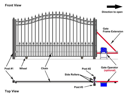 Aleko Steel Sliding Driveway Gate - PRAGUE Style - 12 x 6