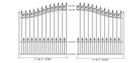 Aleko Steel Sliding Driveway Gate - PRAGUE Style - 12 x 6