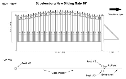 Aleko Steel Sliding Driveway Gate - ST.PETERSBURG Style - 18