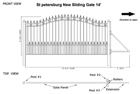 Aleko Steel Sliding Driveway Gate - ST.PETERSBURG Style - 14
