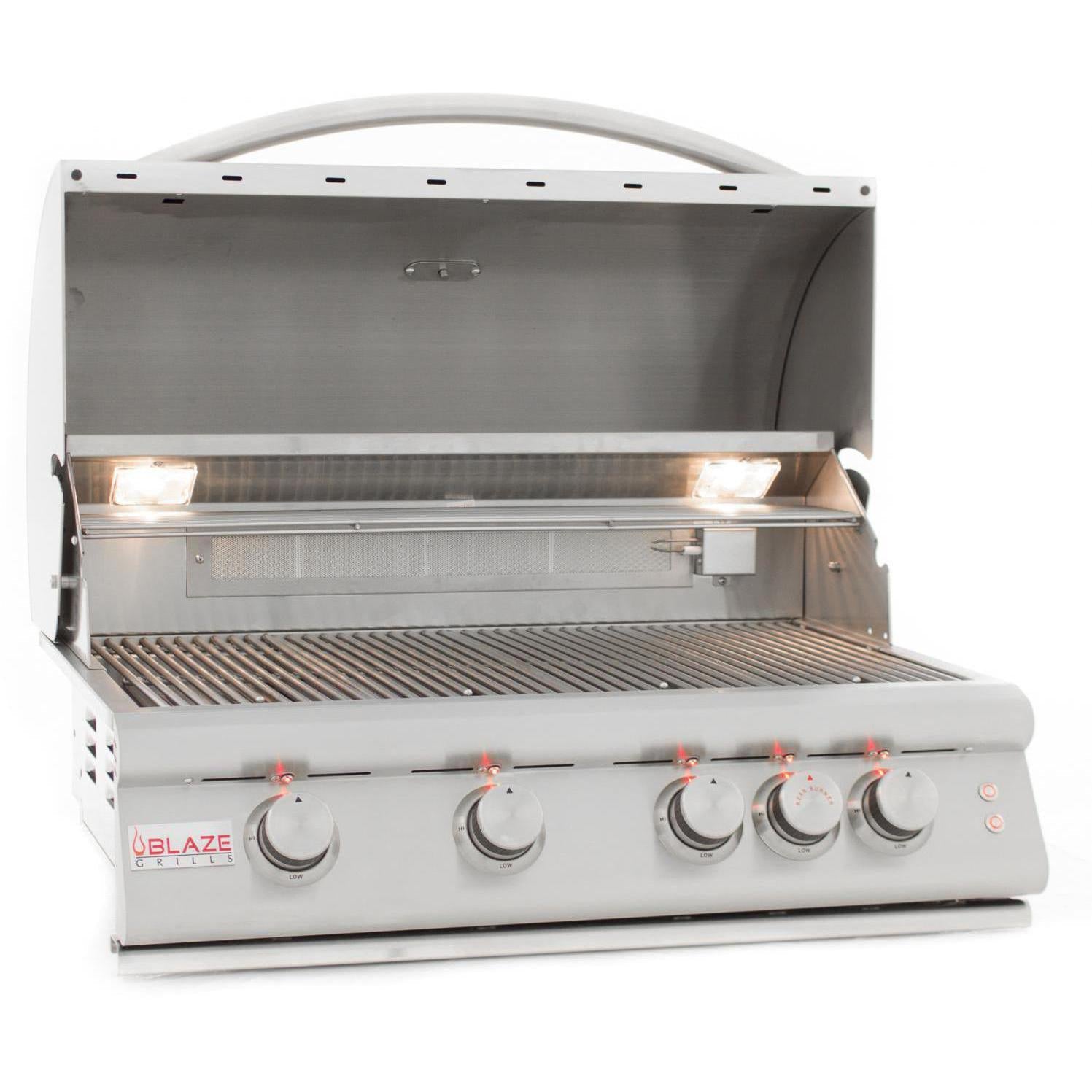 Blaze LTE 32-Inch 4-Burner Built-In Propane Gas Grill With Rear Infrared Burner & Grill Lights - BLZ-4LTE2-LP