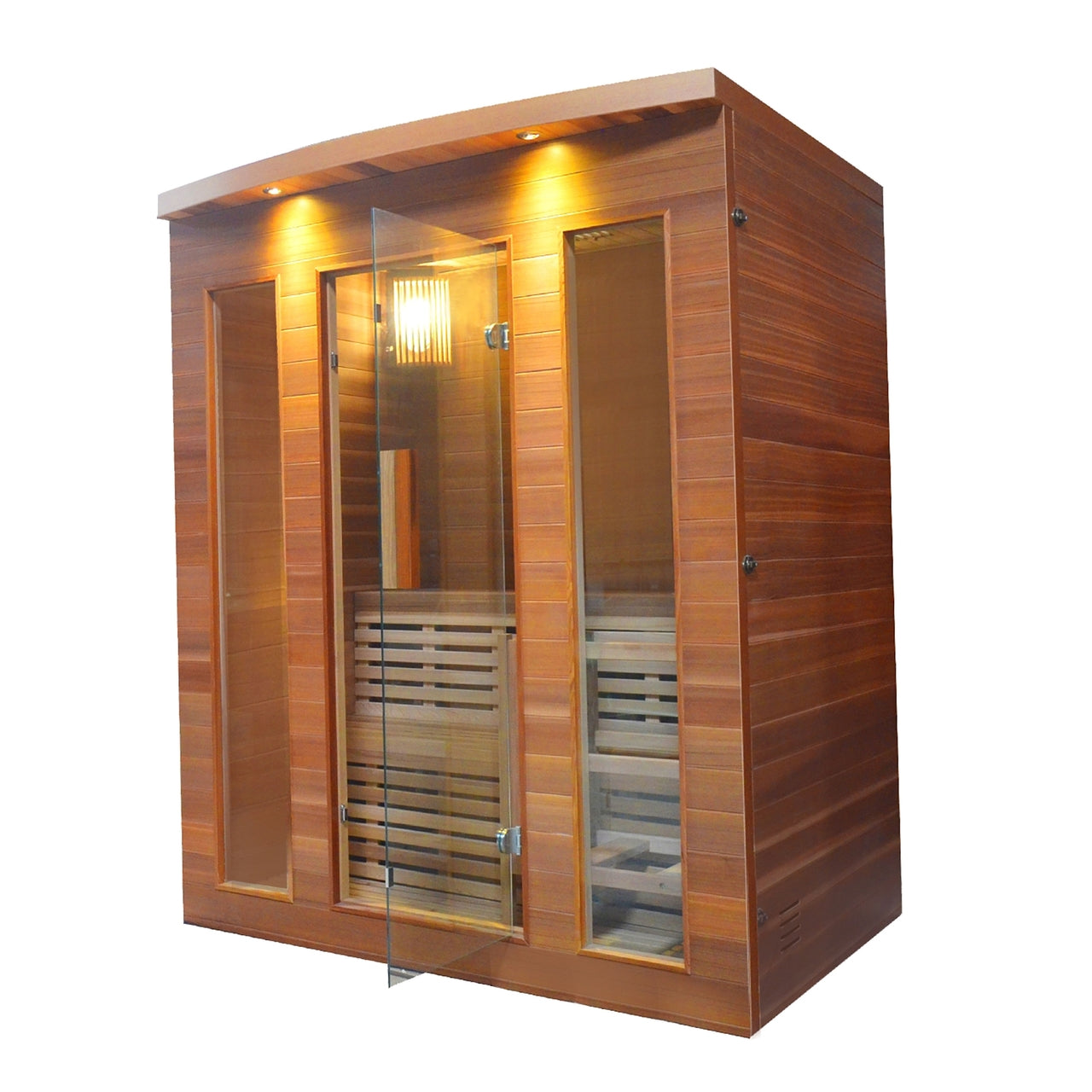 Aleko Clear Cedar Indoor Wet Dry Sauna with Exterior Lights  kW ETL –  Garage Cabinets Online