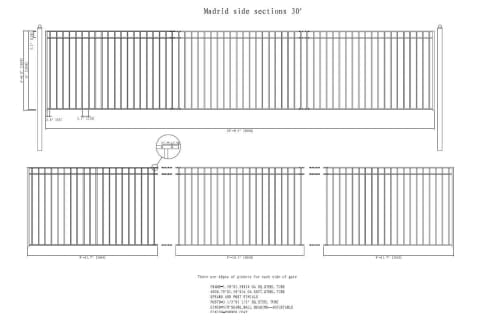 Aleko Steel Sliding Driveway Gate - MADRID Style - 30 x 6 