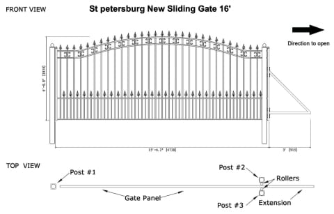 Aleko Steel Sliding Driveway Gate - ST.PETERSBURG Style - 16