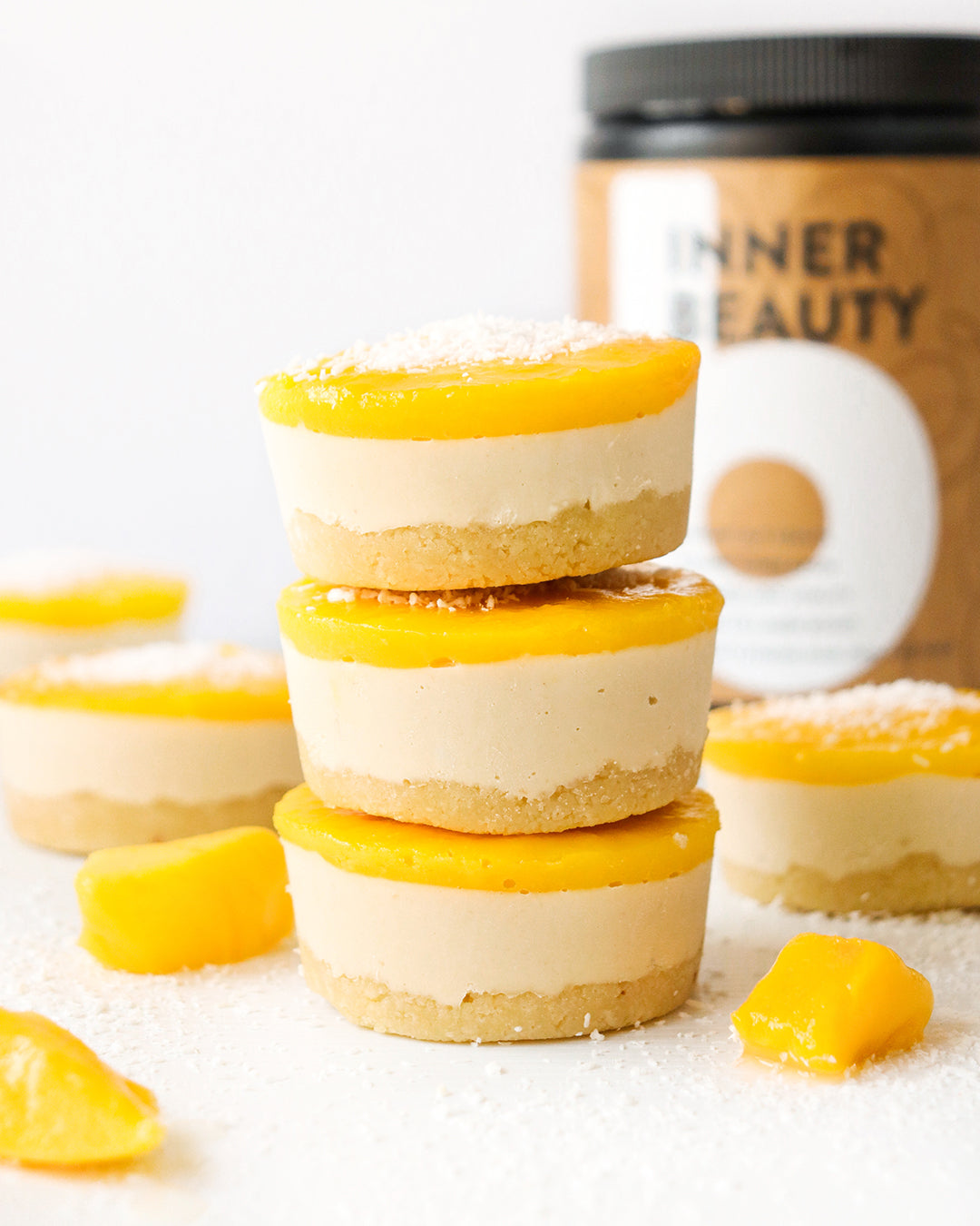 No Bake Coconut Mango Collagen Slice