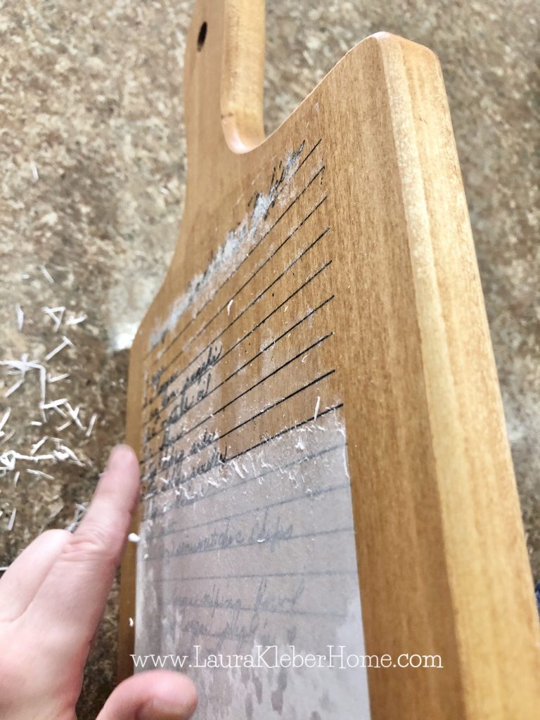 My Great Grandmothers 70+ year old hand written recipe, put onto a cutting  board for my mum! I used procreate to transfer it over and then cut it out  with my cricut.