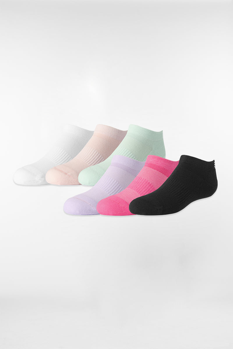 FWD Girls' No Show Mesh Socks 6 pack