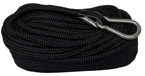 Sea Rock Marine 100’ x 3/8” Premium Double Braid Nylon Anchor Rope with  316SS Thimble - Anchor Line for Boats, Quality Boat Rope, Marine Rope, Boat