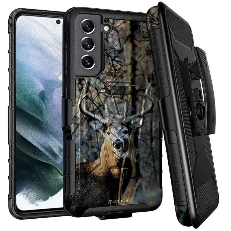 Samsung Galaxy S22 Plus Dual-Layer Holster Case with Kickstand