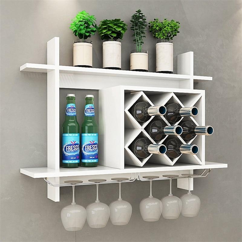 Wall Mount Wine Rack Glass Holder Storage Shelf