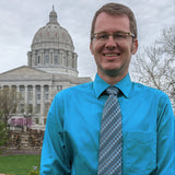 Brian Kaylor stands outside the Missouri state capitol building in Jefferson City