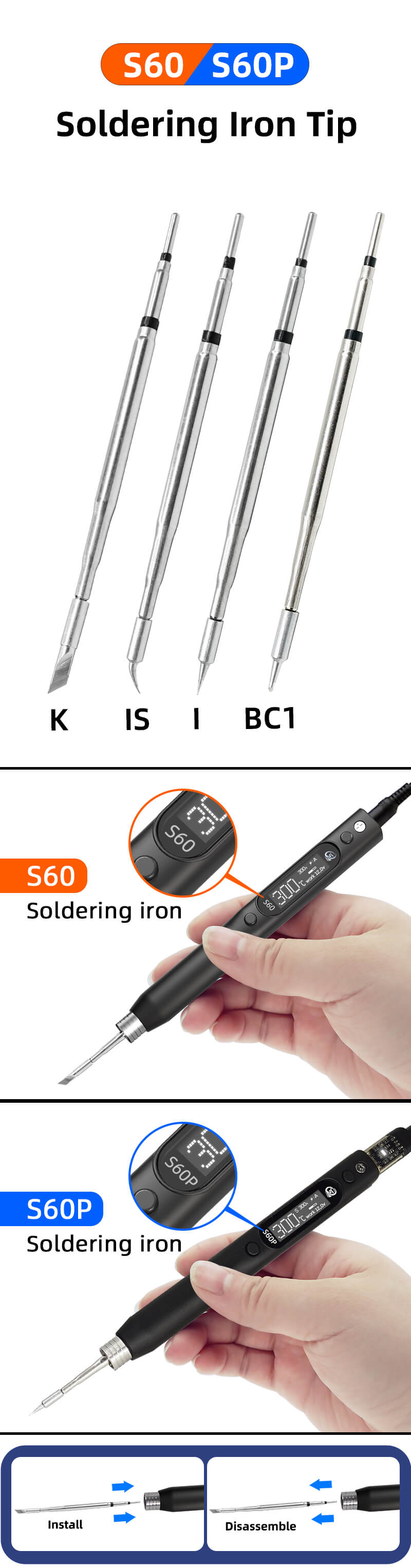 s60 s60p soldering iron tip