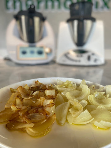 Onions cooked for the same time in the TM31 vs TM6