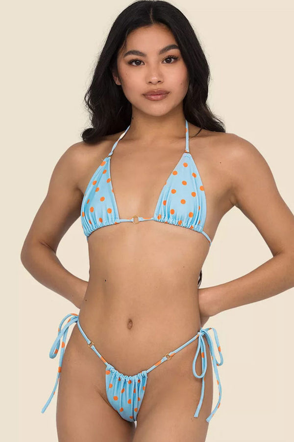 Sexy Tie String Cutout Bandeau Brazilian Bikini Two Piece Swimsuit