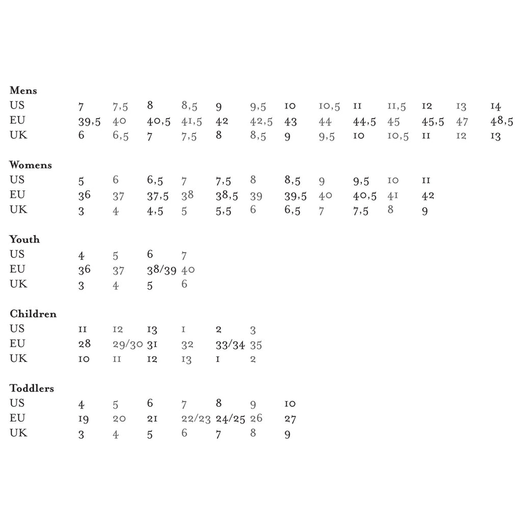 teva size chart