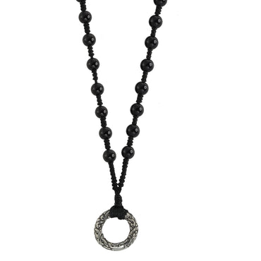 Buy wholesale Necklaces - Pack Of 12 Stainless Steel Necklaces 5 Black  Beads - 17850