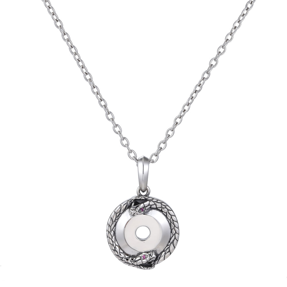 PSS1229 STAINLESS STEEL ROUND PENDANT WITH SNAKE – AAB CO.
