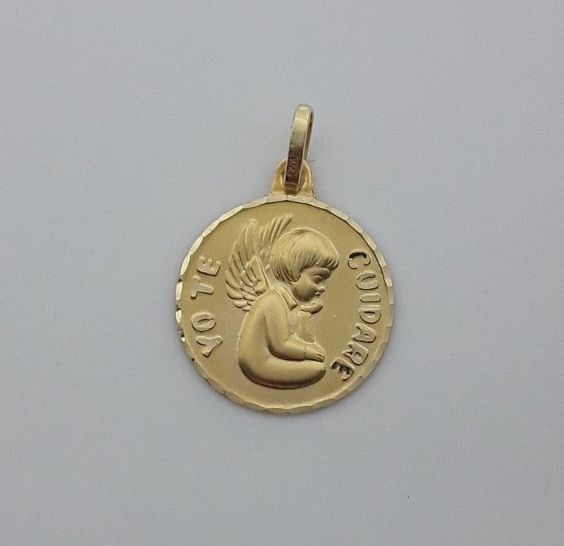 Medalla bebé oro ángel de la guarda (2 tamaños) - Joyeria Pepe Lozano