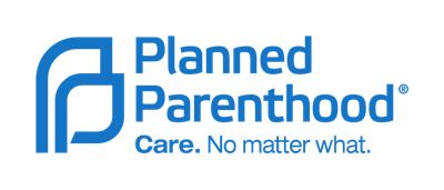 Planned parenthood logo blue text care no matter what