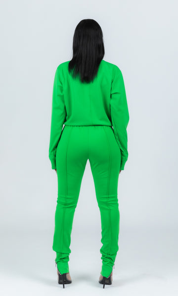 lime green sweatsuit