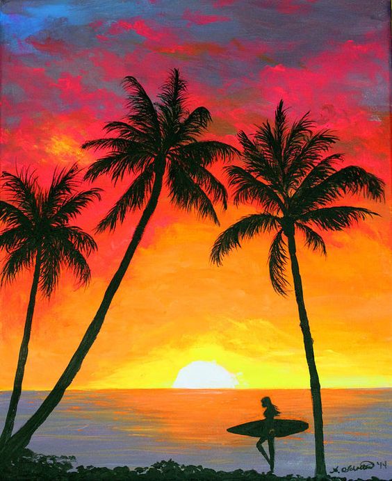 Sunset Scenery Paintings