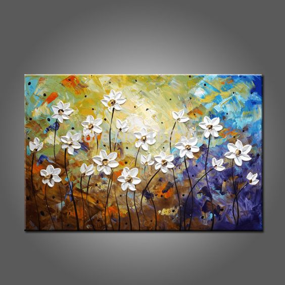 Simple Flower Paintings, Flower Texture Paintings, Acrylic Texture Painting, Beautiful Simple Paintings for Beginners