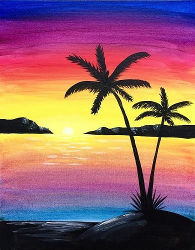 Beautiful Easy Landscape Painting Ideas for Beginners - Sunrise Painti –