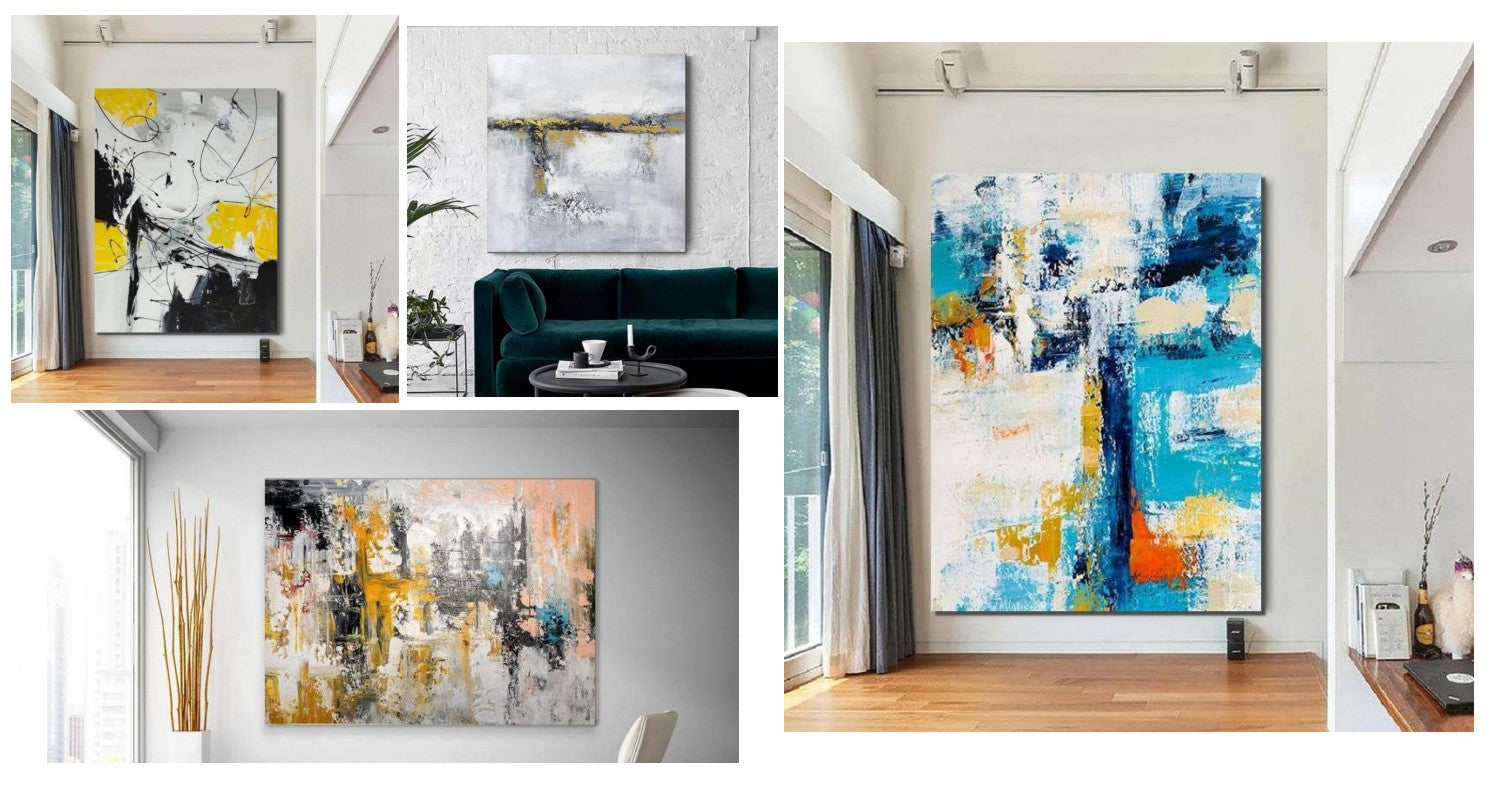 Simple Acrylic Painting Ideas for Living Room, Large Paintings for Liv ...