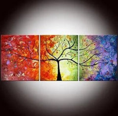 Colorful trees, Tree of Life Paintings, Large Abstract Paintings, Buy Paintings Online