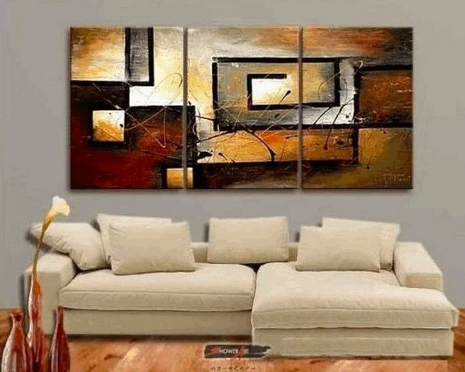Abstract Painting, Canvas Painting, Living Room Wall Art, Modern Art, 3 Piece Wall Art