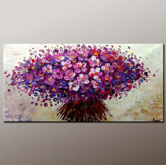 Flower Art, Acrylic Painting, Heavy Texture Painting, Canvas Art, Modern Art, Contemporary Art, Ready to Hang