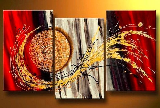 Living Room Large Paintings, Abstract Large Paintings, Acrylic Large Paintings, 3 Piece Canvas Art