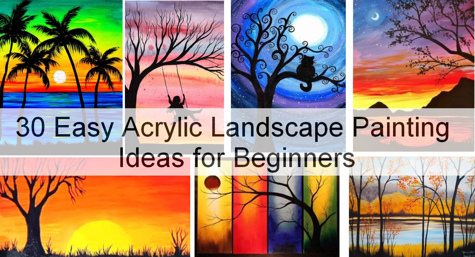 30 Easy Landscape Paintings Ideas for Beginners - Sunrise Paintings, T –  Grace Painting Crafts