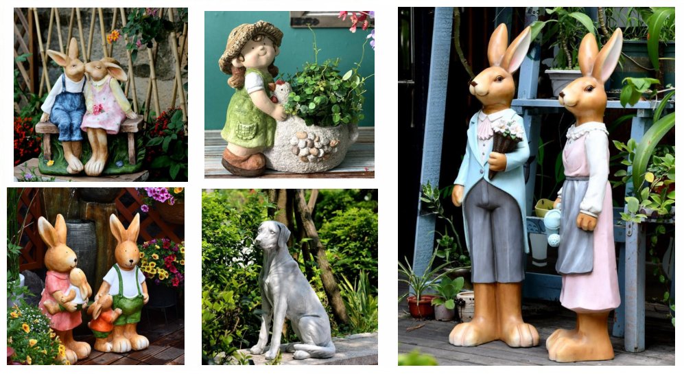 Garden Ornaments, Outdoor Flower Planters, Large Garden Statues, Flowerpot Ideas, Garden Decorative Ideas, Outdoor Animal Statues, Large Rabbit Statues, Garden Flower Pots