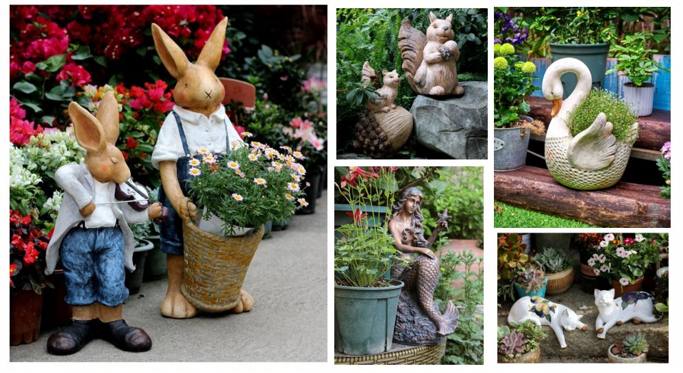 Garden Ornaments, Garden Statues, Flowerpot Ideas, Garden Decorative Ideas, Large Animal Statues, Large Rabbit Statues, Garden Flower Pots, Outdoor Flower Planters