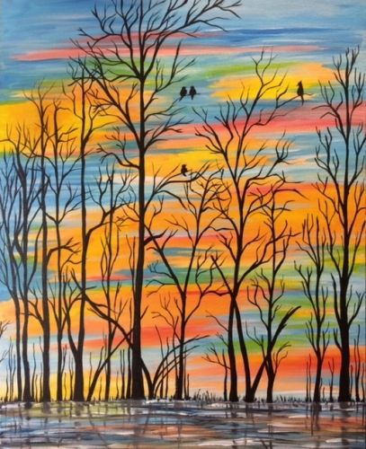 10 Acrylic Landscape Painting Ideas for Beginners - Sunset Landscape P –  Grace Painting Crafts