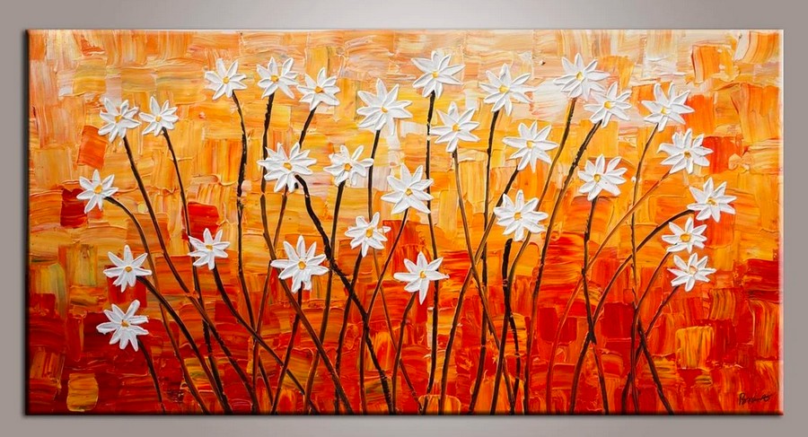 Flower Painting, Acrylic Flower Painting, Abstract Flower Painting, Palette Knife Paintings, Acrylic Painting Flower