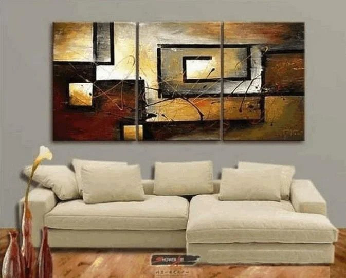 Abstract Painting for Sale, Canvas Painting for Dining Room, Living Room Wall Art Painting, Modern Paintings, 3 Piece Wall Art