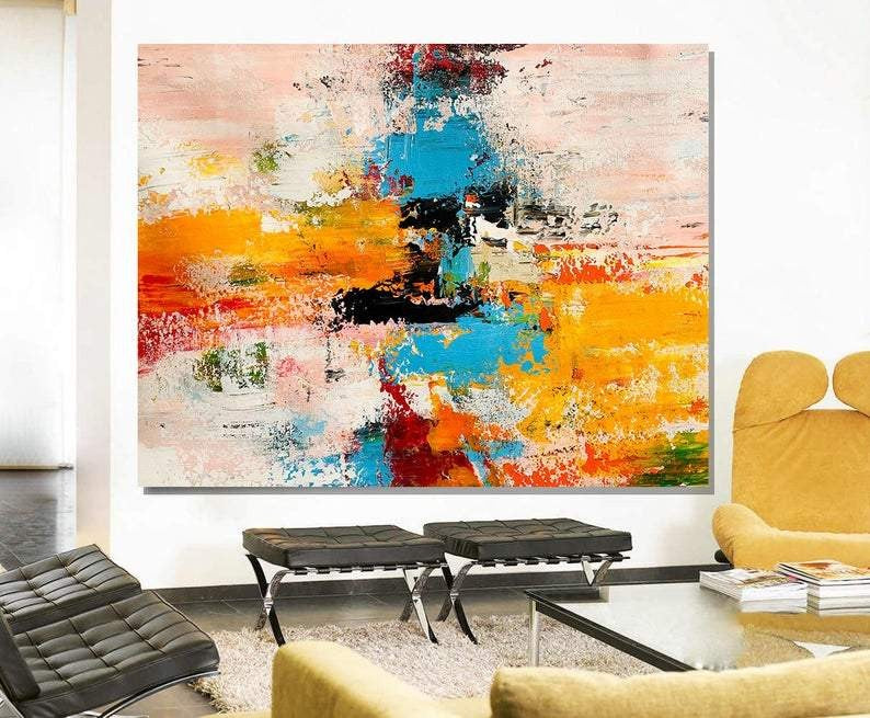 Acrylic Abstract Art, Extra Large Paintings, Modern Abstract Acrylic Painting, Living Room Wall Painting