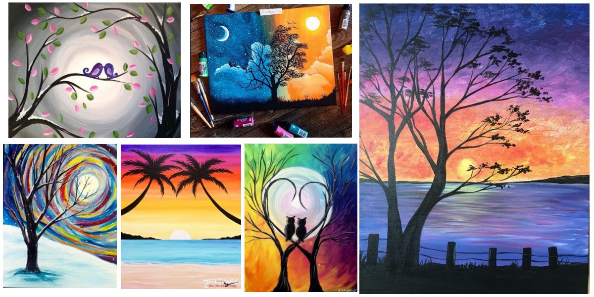 painting ideas canvas trees